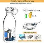 Portable USB Rechargeable Blender Juicer Bottle 500ML