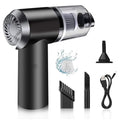 Portable Cordless Car Vacuum Cleaner - Mini Handheld Auto Vac with Washable Filter & Attachments, USB Rechargeable, Black