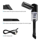 Portable Cordless Car Vacuum Cleaner - Mini Handheld Auto Vac with Washable Filter & Attachments, USB Rechargeable, Black