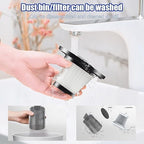 Portable Cordless Car Vacuum Cleaner - Mini Handheld Auto Vac with Washable Filter & Attachments, USB Rechargeable, Black