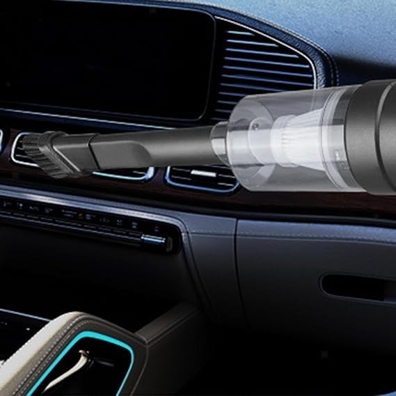 Portable Cordless Car Vacuum Cleaner - Mini Handheld Auto Vac with Washable Filter & Attachments, USB Rechargeable, Black