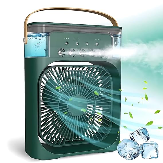 Portable Mini Air Cooler Fan USB Rechargeable – Personal AC with Water Cooling & Mist Spray