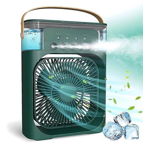 Portable Mini Air Cooler Fan USB Rechargeable – Personal AC with Water Cooling & Mist Spray