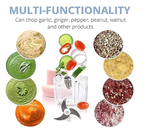 Electric Vegetable Chopper USB Rechargeable – Mini Food Processor for Onion,Garlic and vegetables