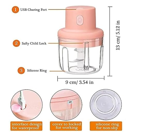 Electric Vegetable Chopper USB Rechargeable – Mini Food Processor for Onion,Garlic and vegetables